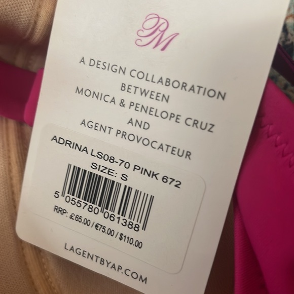 AGENT PROVOCATEUR ADRINA Cutout Halterneck Swim Top Pink Small NWT - Picture 4 of 4